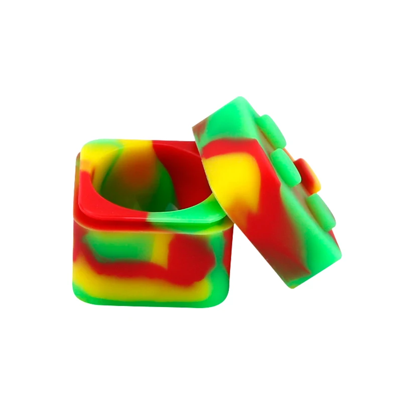 100 шт. Cube Силиконовые воск баночки одноразовые 11 мл bho dab сорняк контейнер jar для хранения противопригарное масло slick хэш кухня баночки