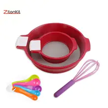 4 шт. сито для муки мелкая сетка мерная ложка Баклажан фильтр сахара украшения торта выпечки кондитерский инструмент нержавеющая сталь кухня