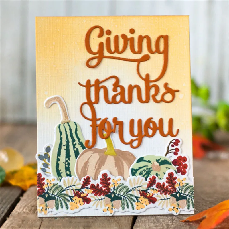 YaMinSanNiO Giving Thanks for You Words Metal Cutting Dies New 2019 Letter Dies Scrapbooking for Card Making Paper Craft Die Cut
