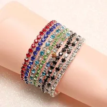 

Single Rows Crystal Bridal Wedding Bracelet Multicolor Rhinestone Bracelet For Women Gift Fashion Jewelry Bracelet