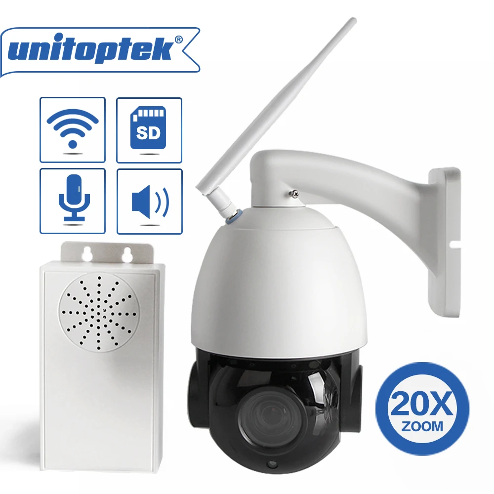 

20X Optical Zoom HD 1080P 2MP Wireless PTZ WIFI IP Camera Waterproof Nightvision 80m CCTV Surveillance Camera Audio Talk Speaker