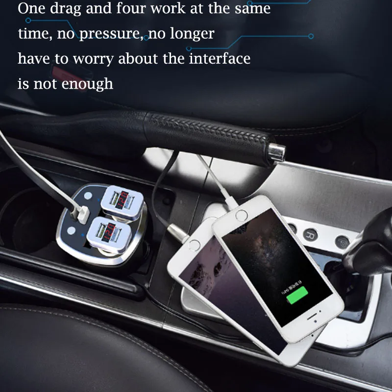Автомобильное зарядное устройство URANT с двумя usb-портами, 120 Вт, дисплей напряжения для зарядки с 2 гнездами для прикуривателя, независимый переключатель для gps-телефонов