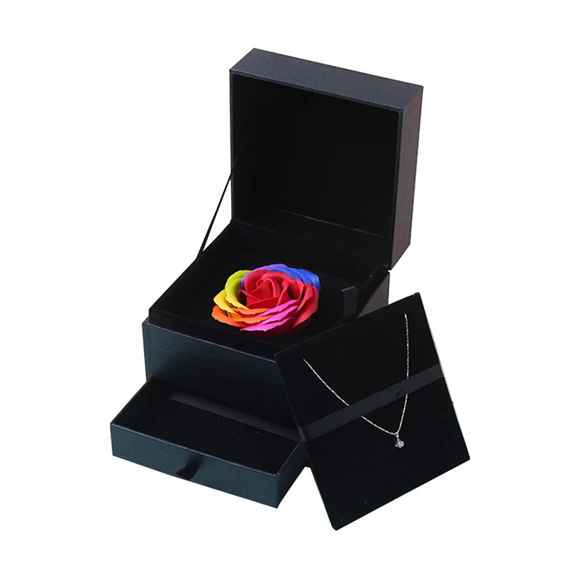 Имитация розы мыло цветок с коробкой свадебный сувенир День Святого Валентина подарок на день рождения красивый подарок для мамы - Цвет: A3