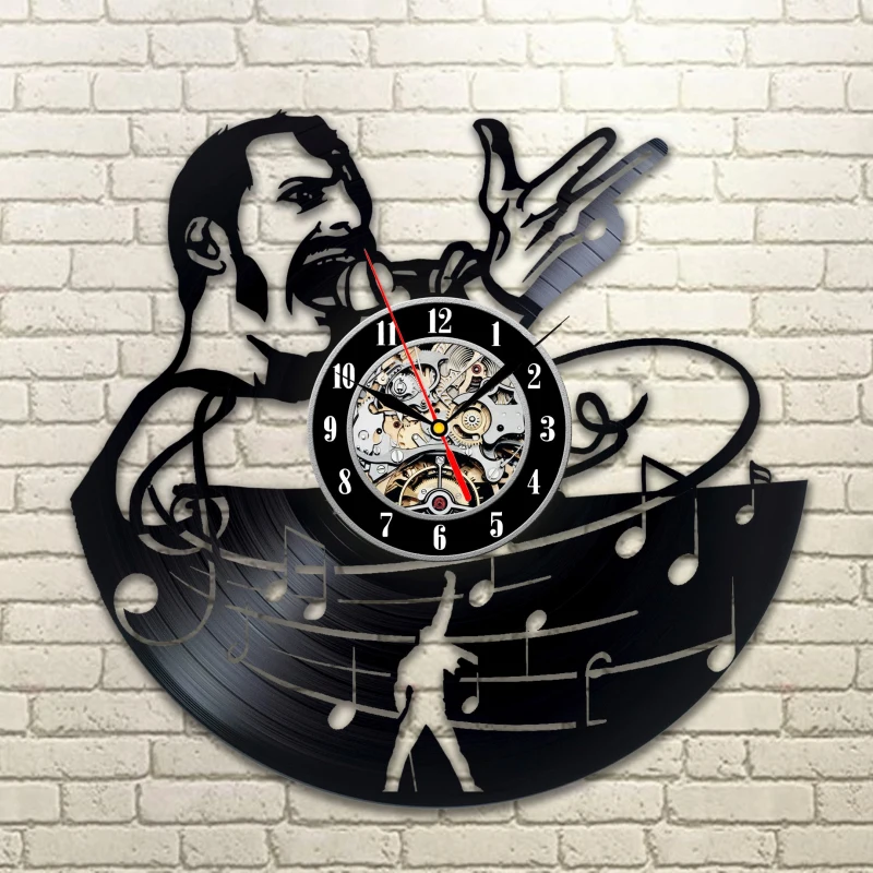 Виниловая пластинка настенные часы queen Band Freddie Rock Star подвесные ручной светодио