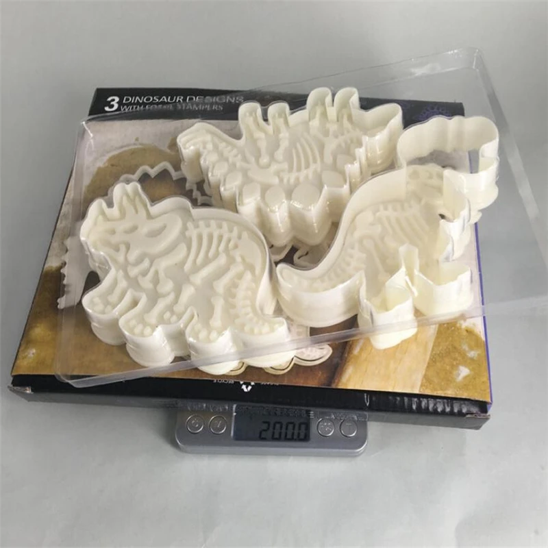 2018 New Creative 3pcs Dinosaur Shape Biscuit Cookie Cutter Fondant Cake Decor Baking Mold Tool Practical Lightweigh C0406#30   06