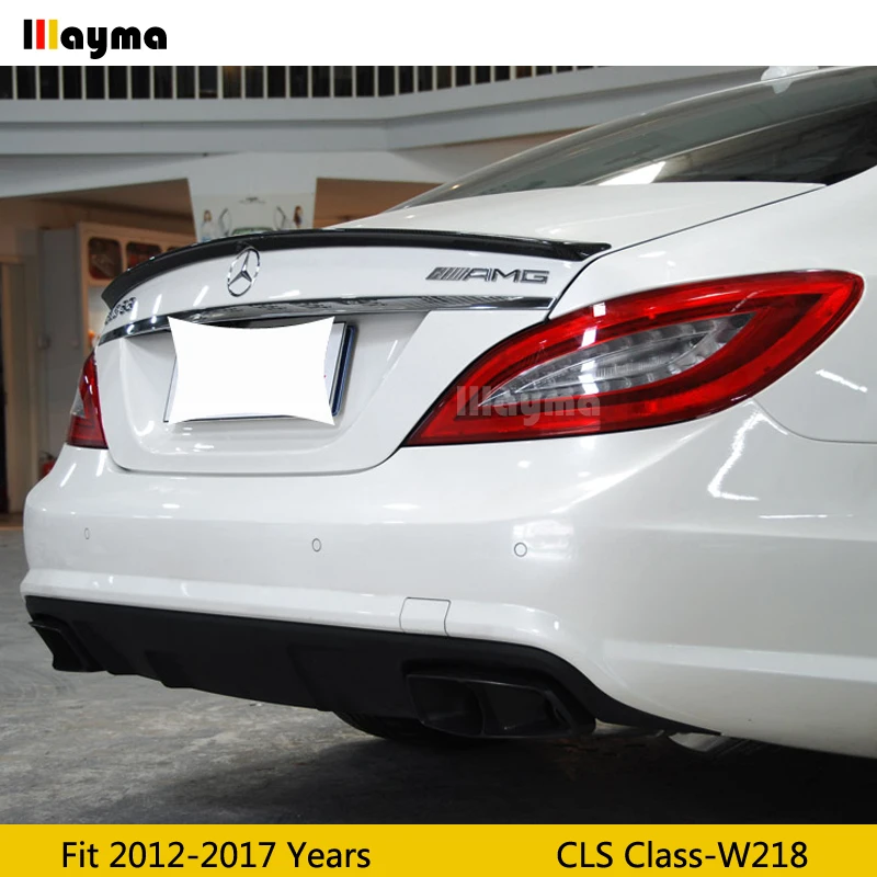 AMG Стиль углеродное волокно задний багажник спойлер для Benz класс CLS CLS250 CLS350 CLS63 AMG W218 2012- год автомобиль спойлер заднего крыла