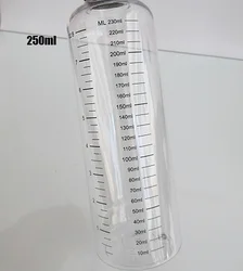 Set of 10 Refillable PET Plastic Water Bottles with Graduated Measurement and Childproof Cap - Transparent Liquid Storage Containers, 110mL & 230mL - 120ML (250ML)