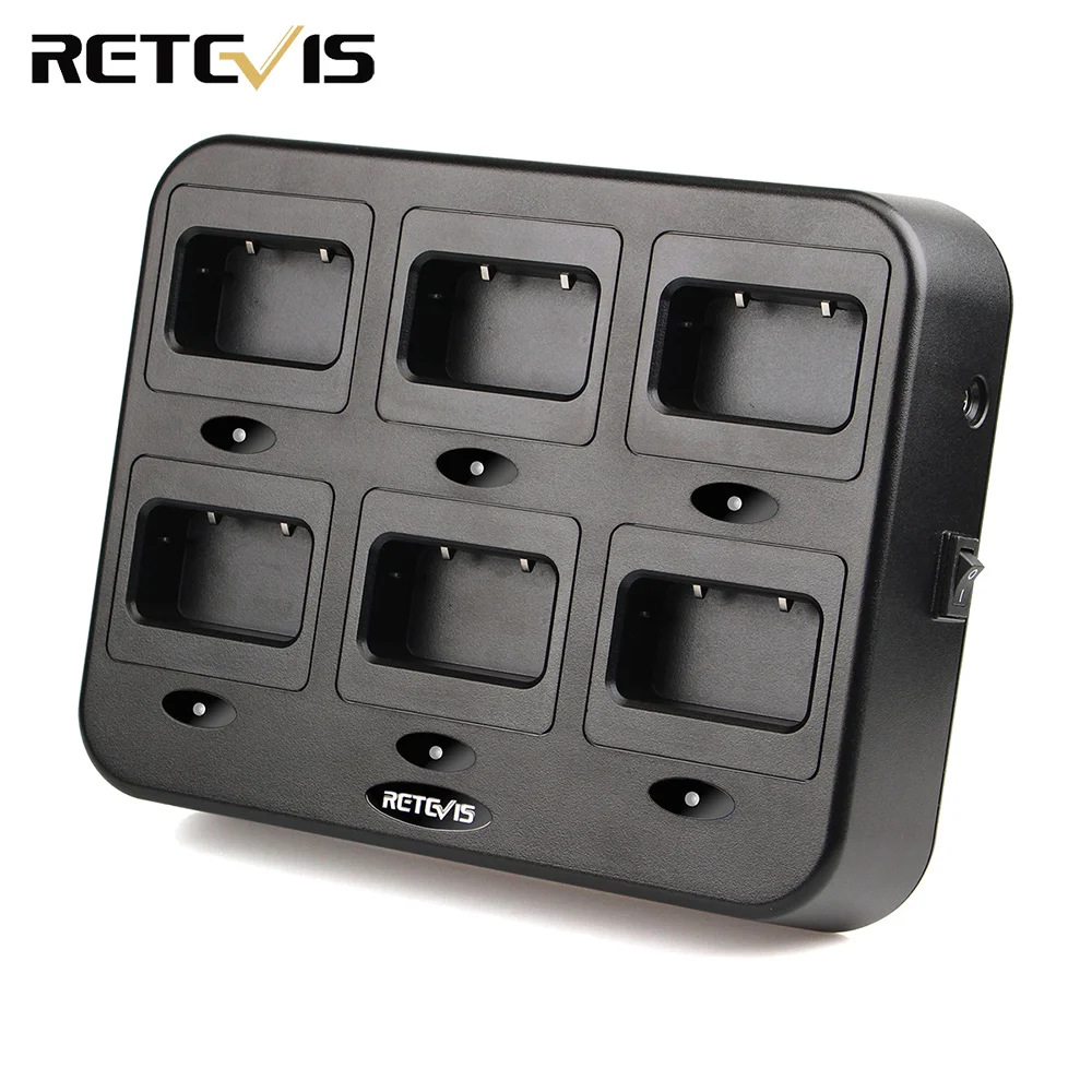 Retevis RTC21 Six-Way Charger/Battery Charger for Retevis RT21/RT24/H777S/RT24V/RT28/RT53 For Hotel/Restaurant Walkie Talkie afbeelding