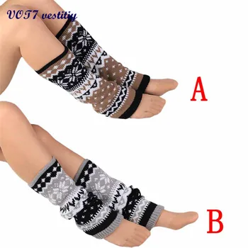 

VOT7 vestitiy 2018 Fashion Women 40*13cm Knitting Snowflake Shape Footless Knee Socks Leg Warmers New version #VB