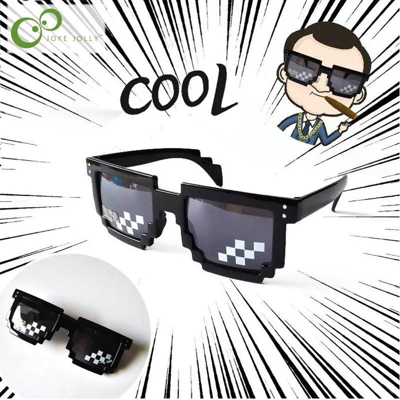 1 шт. очки Thug Life 8 бит Pixel Deal With It солнцезащитные унисекс игрушка отличная забавная