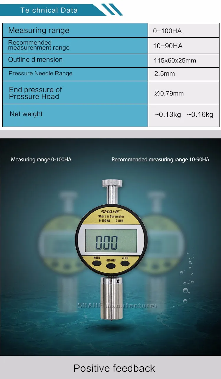 SHAHE 10-90 HA Портативный Измеритель Твердости дюрометра, измеритель твердости, Цифровой Измеритель Твердости Резины