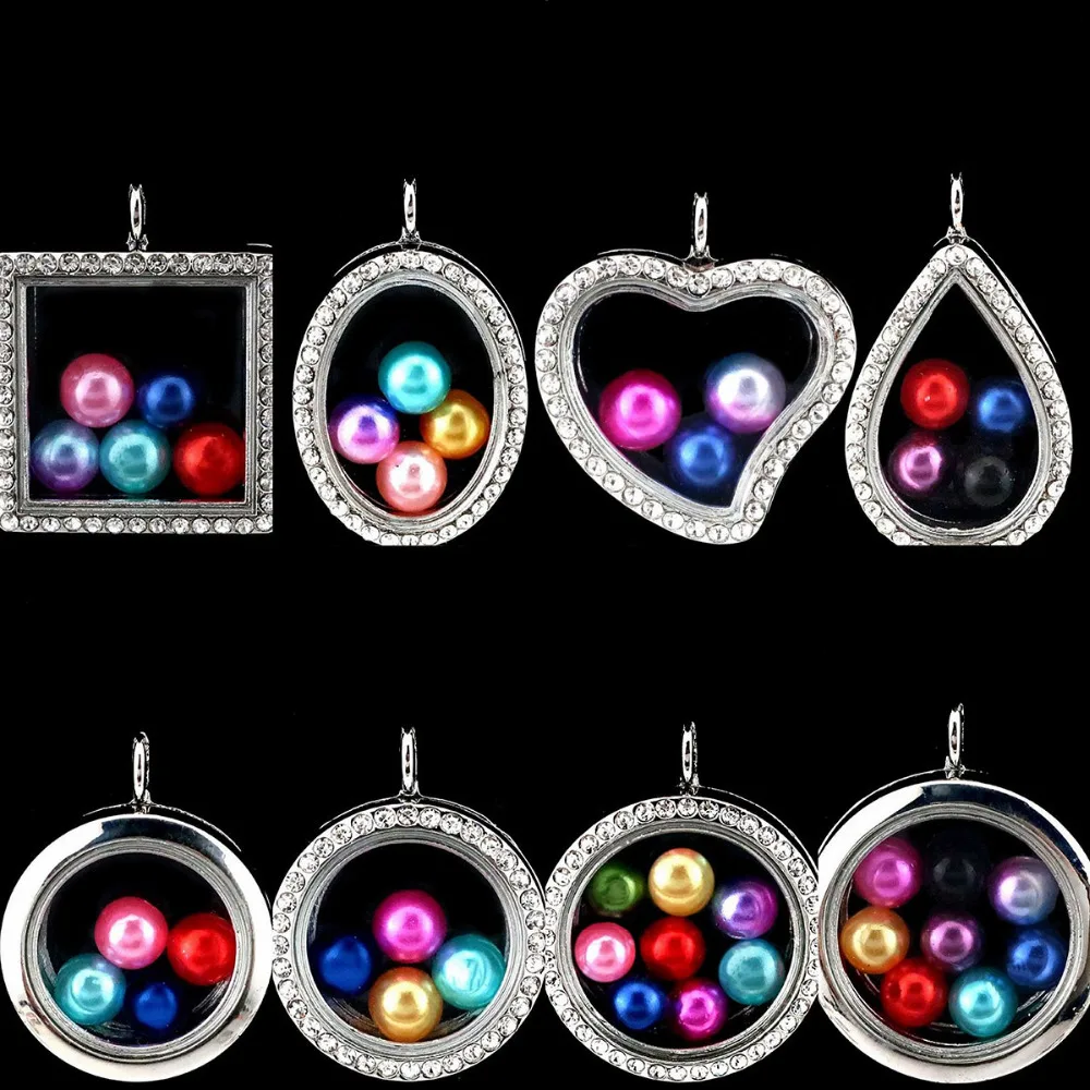 20styles Glass Floating Charm Locket Memory Photo Locket for