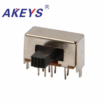 

20PCS SK-23E01 2P3T Double pole three throw handle heights 9.0mm slide switch side insert 8 pin with 2 fixed pin