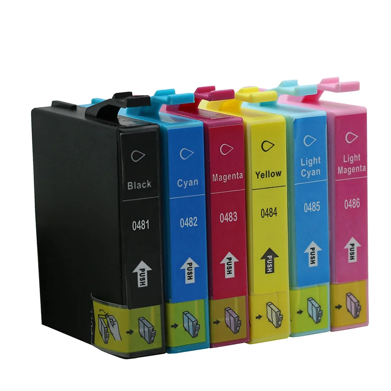 Совместимый чернильный картридж epson t0481 t0487 для принтера R200/R220/R300|ink cartridge|epson