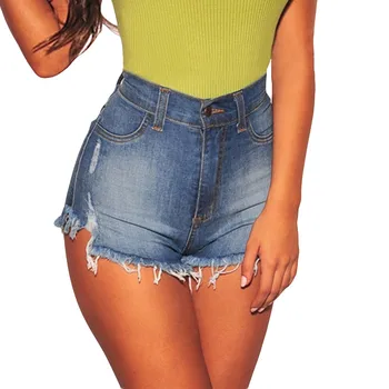 

Hole Jeans Mid Waist Skinny Hot Women Ladies Shorts Denim Casual Shorts