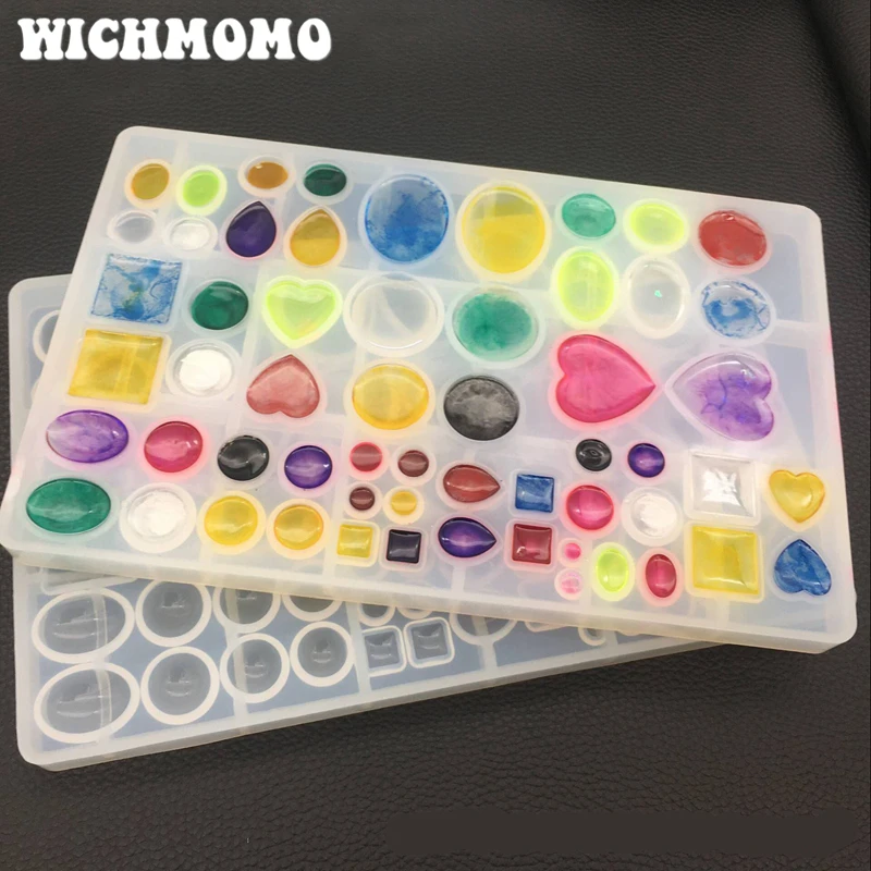 

New 1PCS Heart Water Drop Beads Craft DIY Transparent UV Resin Liquid Silicone Combination Molds for Pendant Making Jewelry