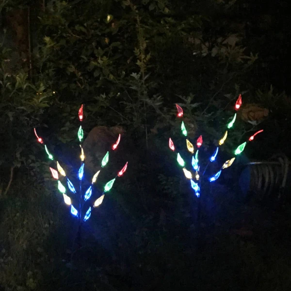 Jardim ao ar Energia Solar Árvore Ramo Folha Luzes Caminho Fronteiras Pátio Livre 60 Led 7 Energia solar 60 led árvore ramo folha