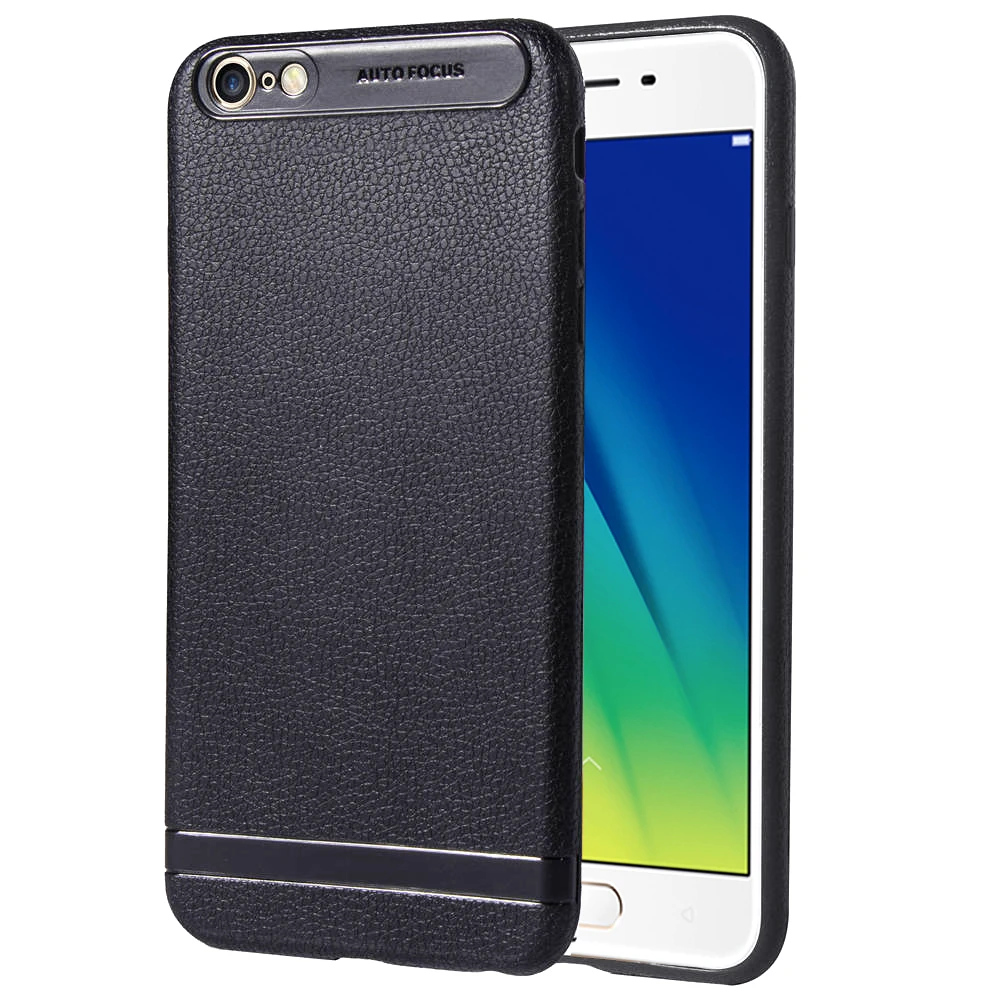 

Leather texture Soft TPU Silicone Cover For OPPO A57 Mobile Shockproof Back Case For OPPO A57 Fundas Capa