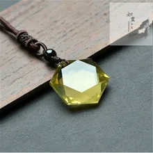 Высокое качество натуральный кварц желтый кристалл камень подвеска-маятник чакра подвеска Исцеление шестиконечная звезда