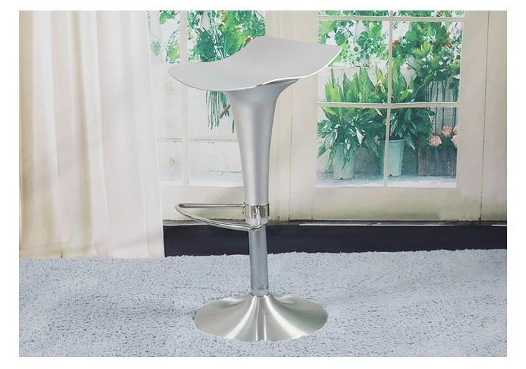 upscale bar stool Cafe aluminum seating chair retail wholesale silver black color free shipping