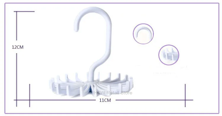 [ ] вращающаяся белая пластиковая вешалка для галстука, шарфа, пояса(30 шт./лот