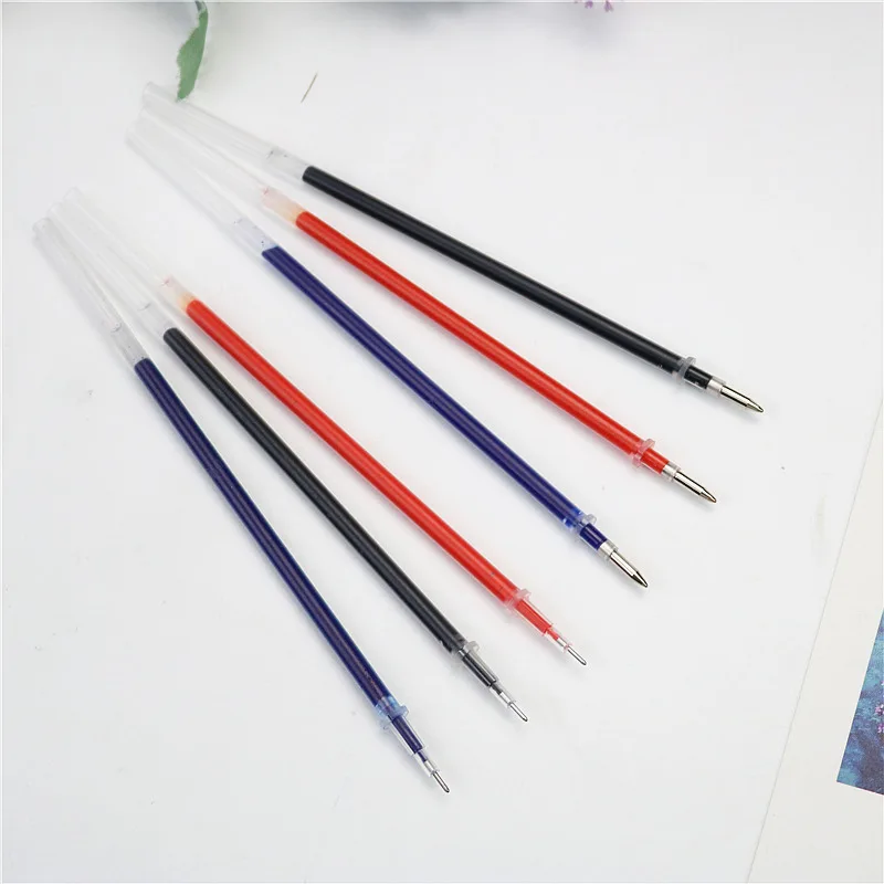 20pcs a bag gel pen refills gift a pen shell 0.5mm black blue red bullet or needle style refills Writing smooth