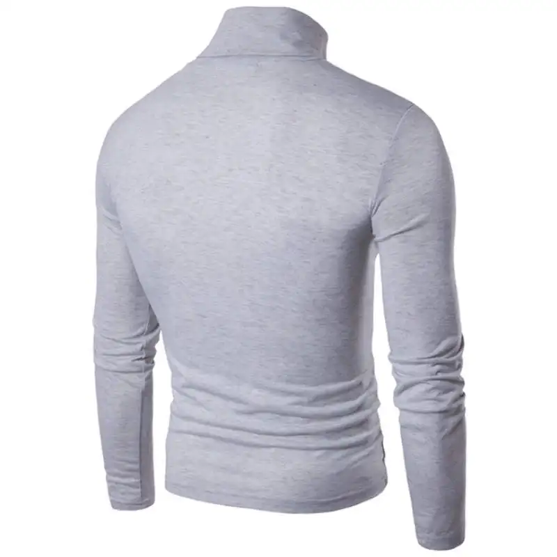 New Autumn Winter Men'S Sweater Men'S Turtleneck Solid Color Casual Sweater Men's Slim Fit Brand Knitted Pullovers 2XL