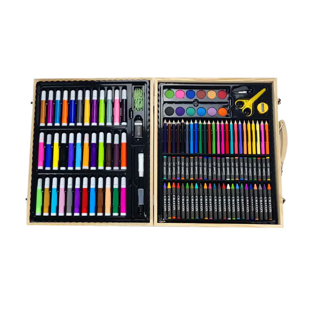 

Children Brush Pencils Crayon Storage Case For Drawing Gift Multi Color Stationery Office Art Set Sketching Watercolor Pen