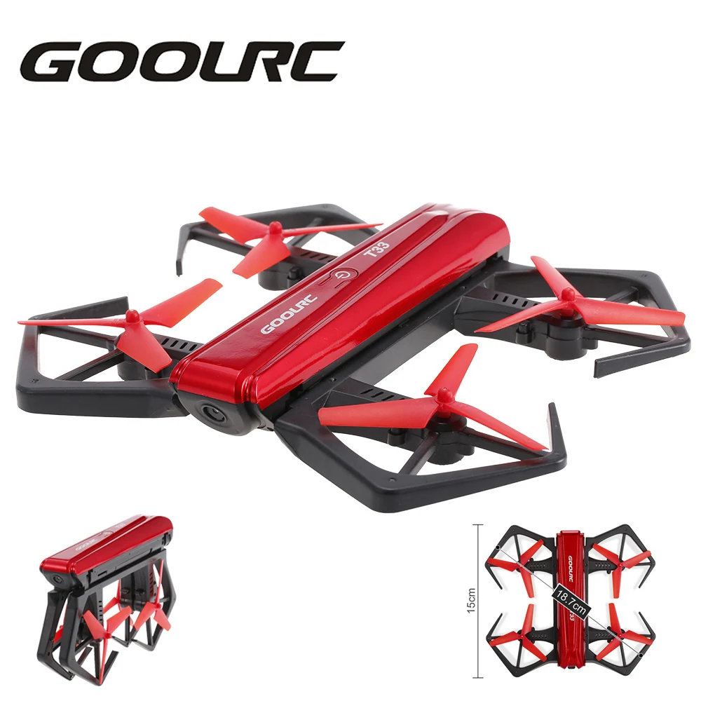 

GoolRC T33 WIFI FPV Mini Drone With Camera Foldable G-sensor RC Quadcopter Height Hold 720P HD Mini RC Selfie Pocket Drone H43WH