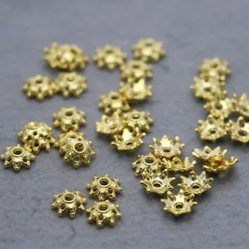 

100PCS Fittings for Accessory Snap button Metal Gold-Color DIY Separator beads 8mm Machining metal parts Jewelry Making Design