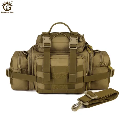 Bolsa de Esportes Bolsa de Ombro Multiuso Bolso Equitação Pesca Caça Camping Camuflagem Militar Tático Preto Engrenagem