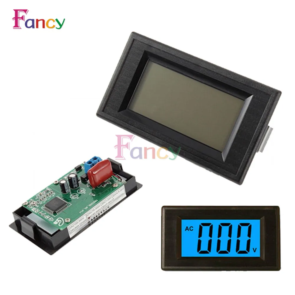 

2 wire D85 LCD display Voltage meter voltmeter range AC 80-500V Panel Monitor blue backlight