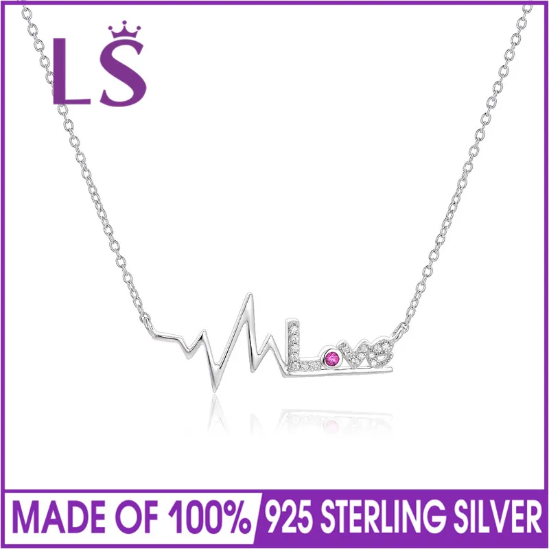 

LS 40cm+5cm Heart Beating Love Pendants Necklace for Women High Quality 925 Sterling-Silver 2017 New Year Gifts
