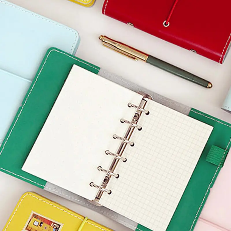 Yiwi A7 зеленый 6 рассыпчатых листьев спираль планировщик Binder Дневник Привязать