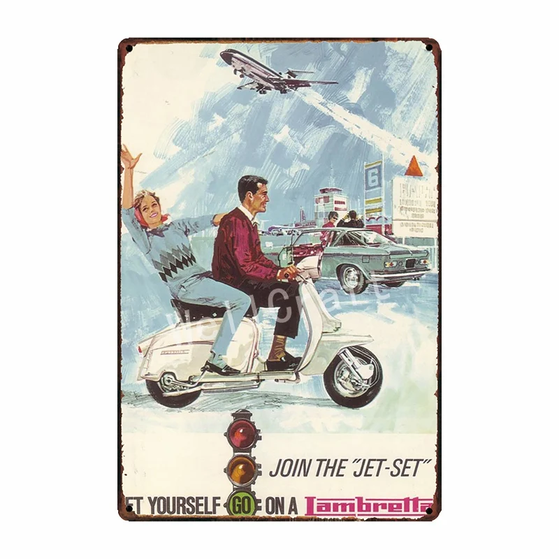 [WellCraft] Lambretta двигательные металлические знаки для дома, отеля, настенные таблички, железная живопись, клубный магазин, классический винтажный декор, 20*30 см FG-204 - Цвет: WA 1744