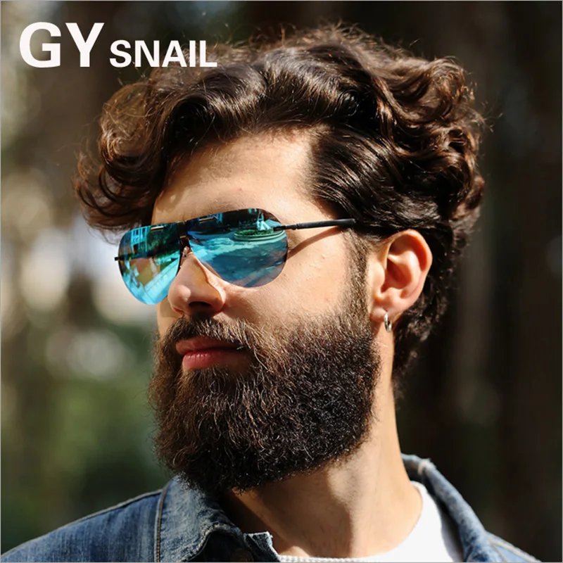 GY Snail складные солнцезащитные очки мужские Поляризованные мужские стеклянные винтажные в полуоправе алюминиевые Классические солнечные очки oculos de sol feminino