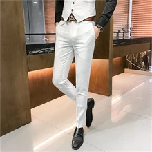 Однотонная одежда Формальное Для мужчин брюки Мужская, в деловом, повседневном стиле брюки Размеры 29-35 брюки Для мужчин