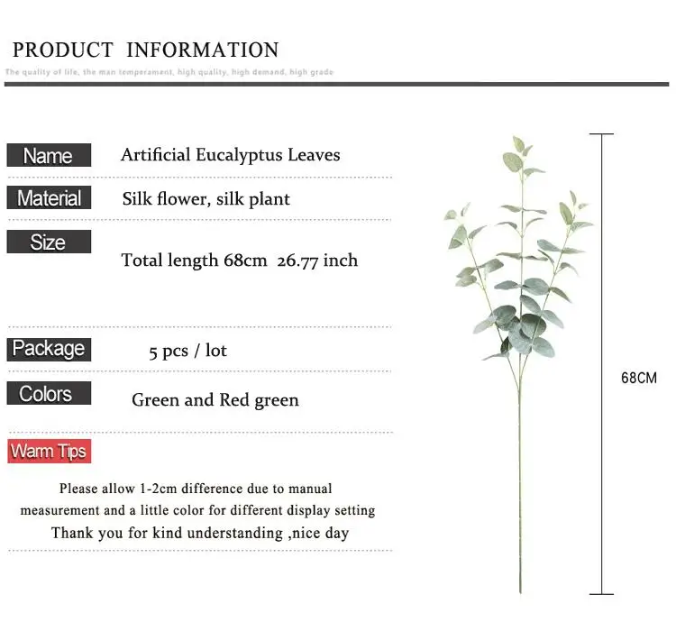 Искусственные листья эвкалипта ветви INS европейские золотые деньги букет листьев пластиковые дома свадебное оформление отеля завод 5 шт./лот