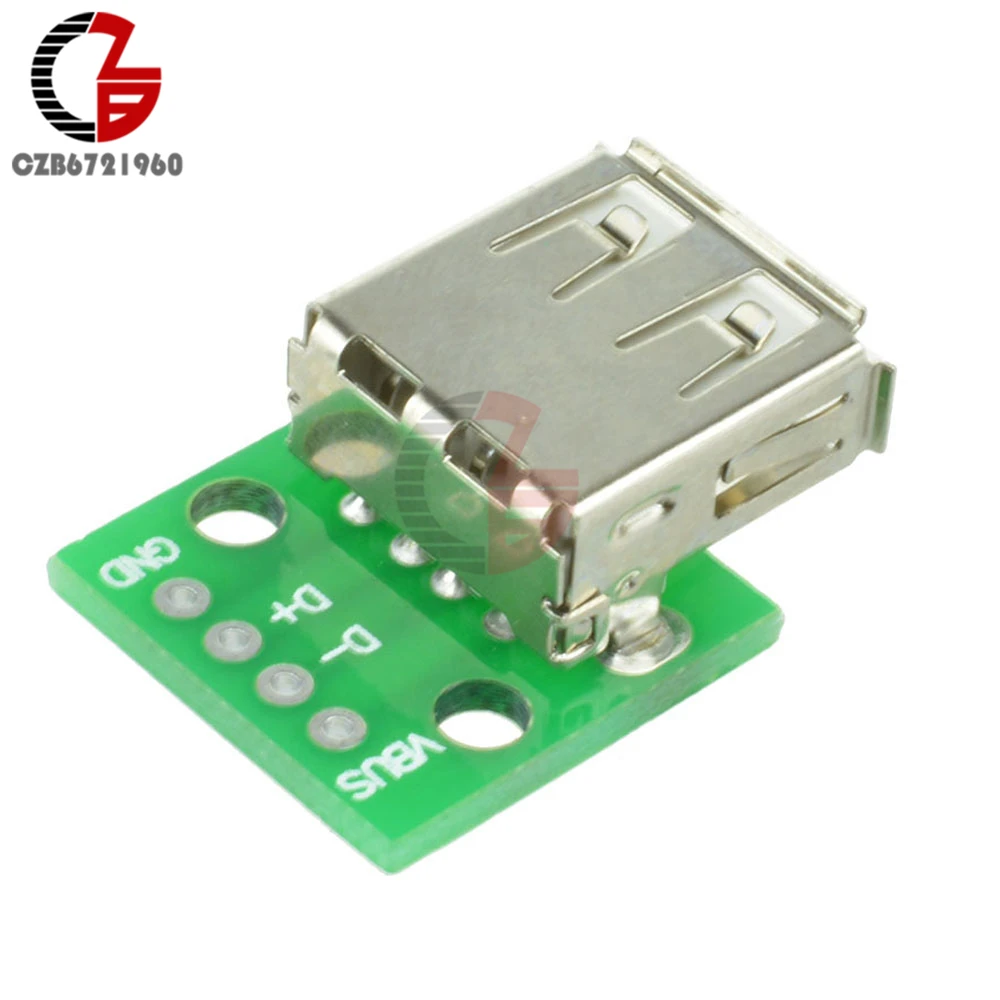 

5PCS Type A Female USB To DIP 2.54MM PCB Board Adapter Converter for Arduino