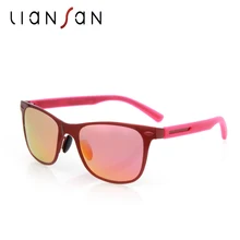 Liansan Винтаж Поляризованные Квадратные Солнцезащитные очки мужские и женские ретро Марка Дизайн сплав роскошные драйвер Модные мужские UV400 черный LSPZA308