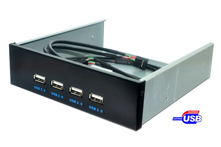 L 4 порта USB2.0 5,25 дюйма флоппи-отсек передняя панель с адаптером питания USB 2,0 концентратор spiltter 4 порта ubs2.0