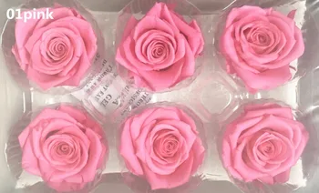 

Christmas gifts 6pcs/lot flower wholesale immortal rose diy eternal life flower material 5-6cm fresh flowers key pro