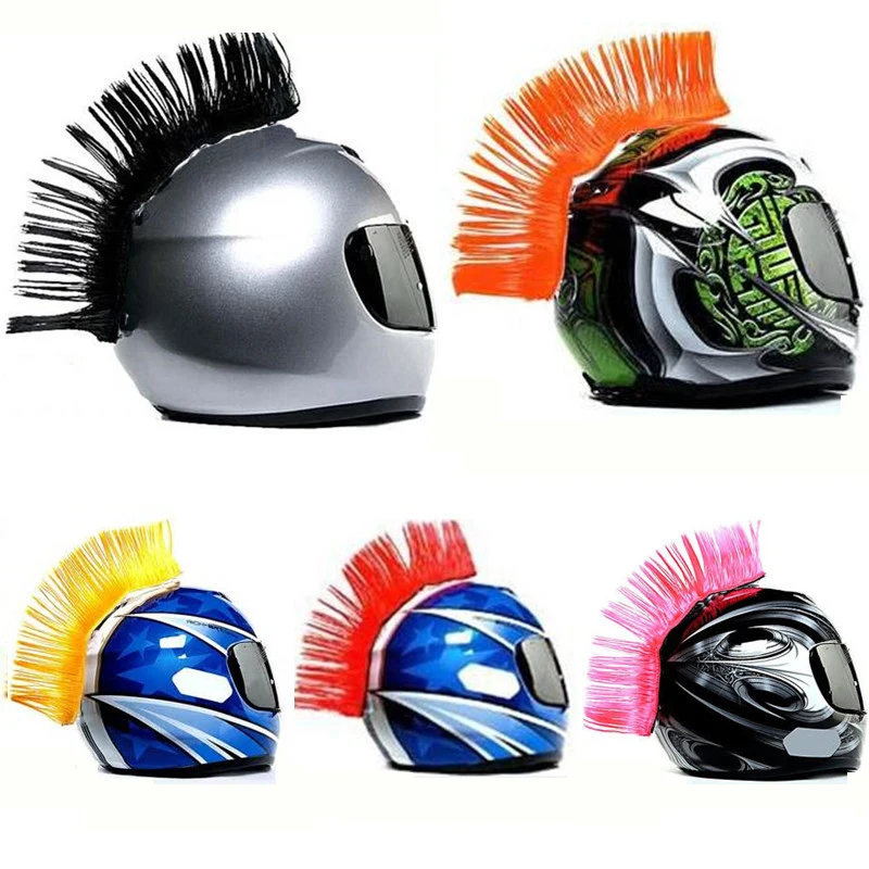 

2019 New Outdoor Riding Cap Feather Riding Tools Helmet Decoration Attached Feathers Mohawk Motorcycle Yellow Green Pink