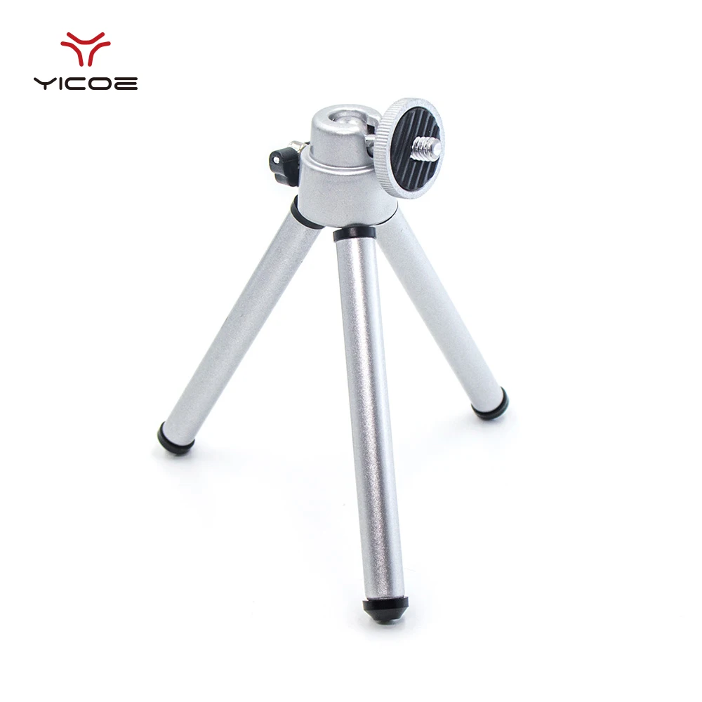 Mini Aluminum Silver Folding Tripod Adjustable Camera Legs Mount For