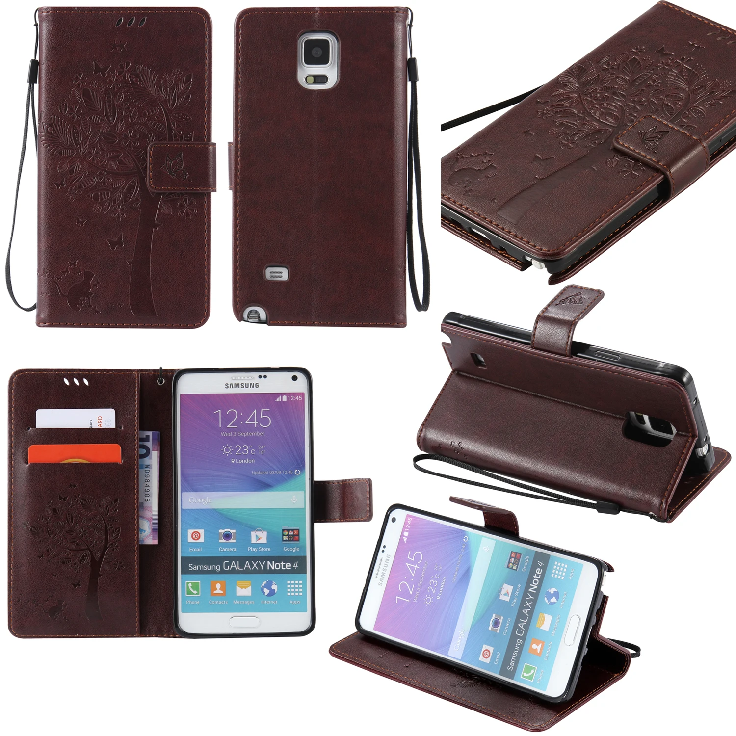 

For Galaxy note4 Case N910 Luxury Embossed Leather Flip Case For SamSung Note 4 Coque N910f Capa 5.7" Note 4 N910h Cover Case