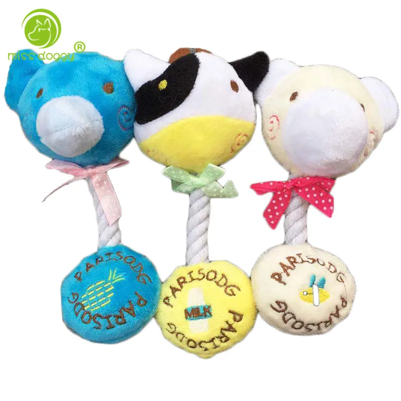 1 Pcs Lovely Elephant Bear Cow Pet Dog Toys High Quality Strong Durable Soft Fleece Squeak Toy for Small Puppy Chew Dolls10A | Дом и сад