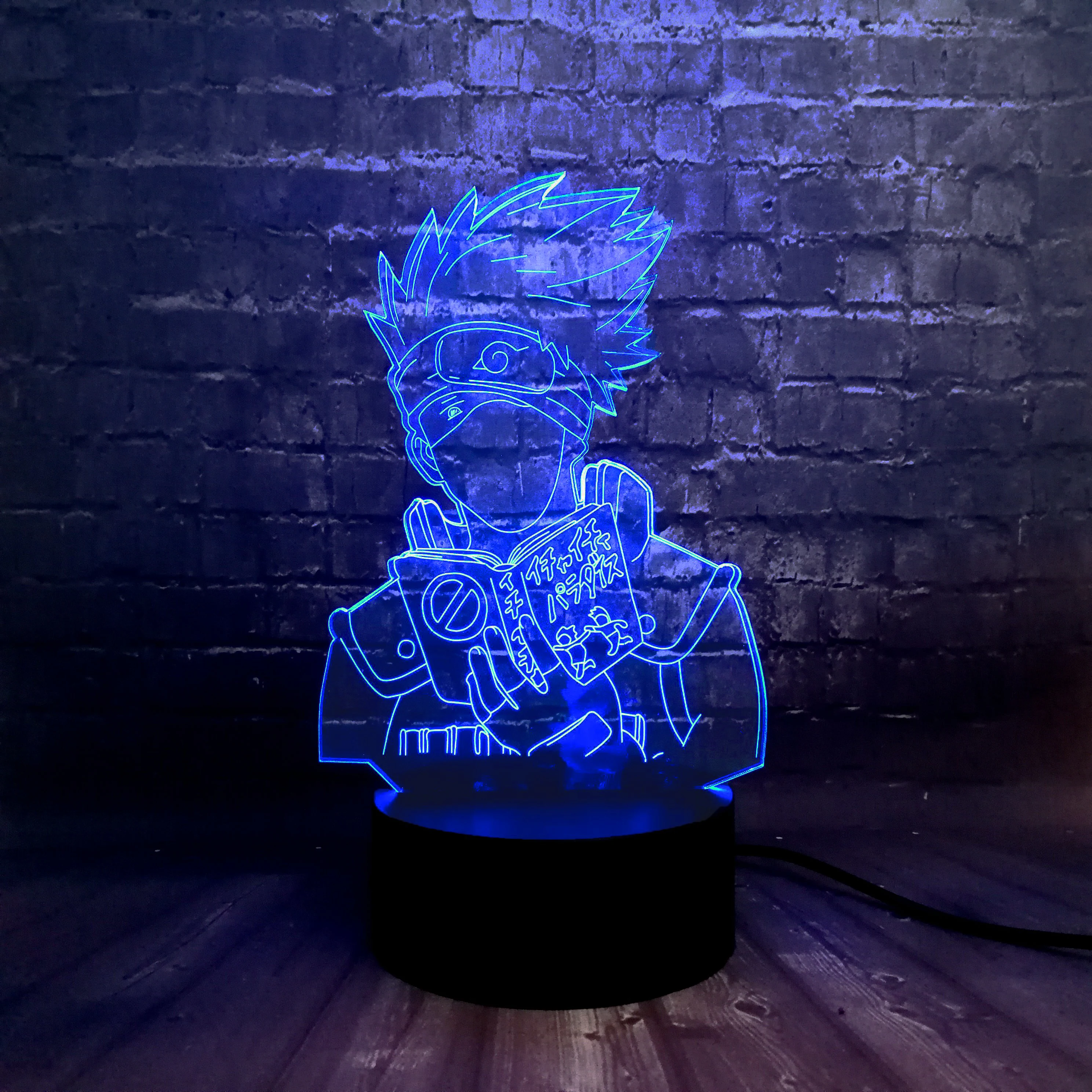 

Anime Theme Lava Naruto Hatake Kakashi 3D 7 Color USB Charge LED Illusion Night Lamp Home Boy Sleep Table Luster Birthday Gift