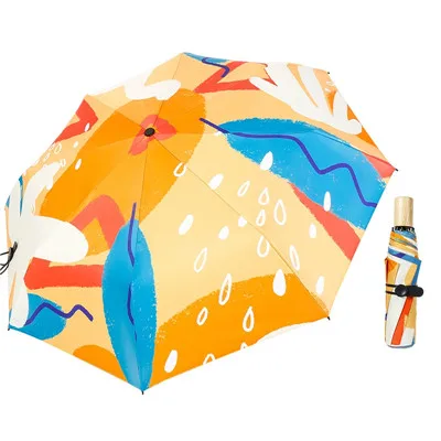 Цветной мини-зонт от солнца, Ветрозащитный Ультра-светильник, карманный, 3 складных зонта, женский подарок, портативный анти-УФ зонтик, Paraguas - Цвет: A