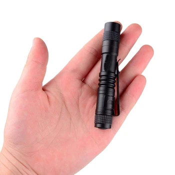 

Mini AAA XPE-R3 LED Lamp Belt Clip Light Pocket torch outdoor Flashlight torch Super Small with holster 90 x 14mm pen Flashlig
