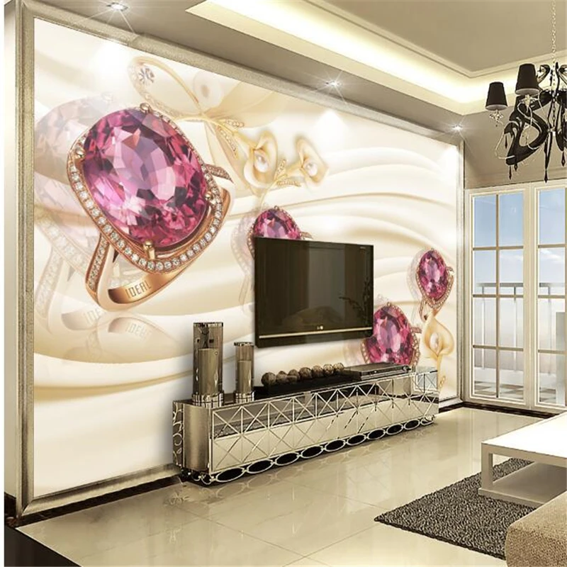 Обои beibehang европейские великолепные ювелирные украшения rooml de parede 3d TV контрастные
